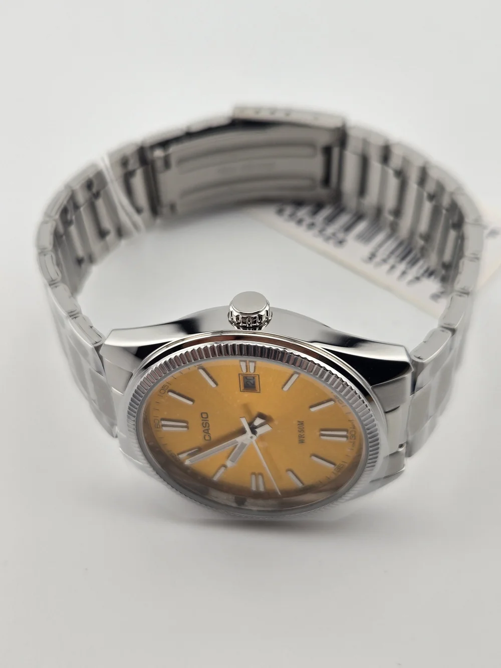 Casio Men's Stainless Steel Watch with Yellow Dial